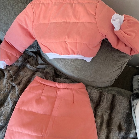 New never worn crop puff style jacket with the mini puff skirt. - Picture 5 of 5